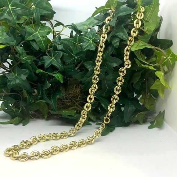 Vintage 1980s Gold Chunky Chain Statement Necklace - Picture 1 of 13